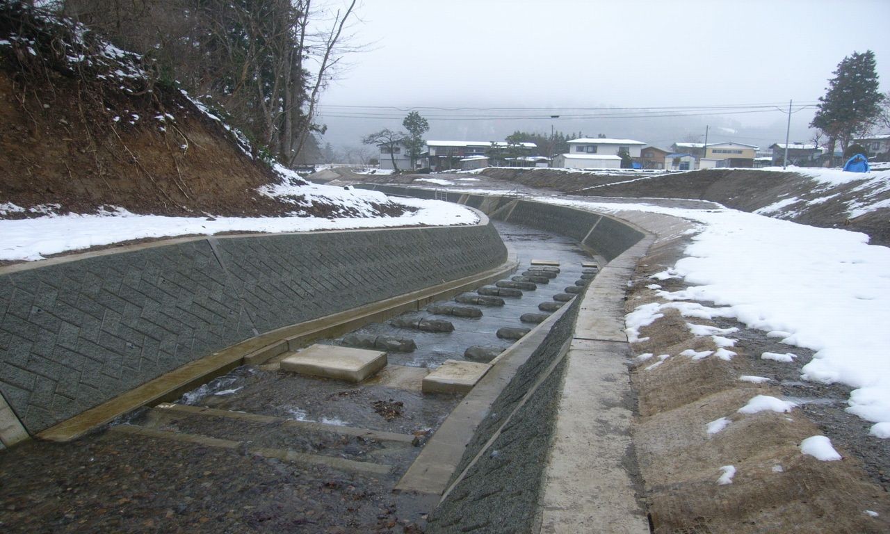 米沢川工事